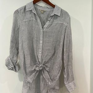 Lucky brand linen blend pull over top